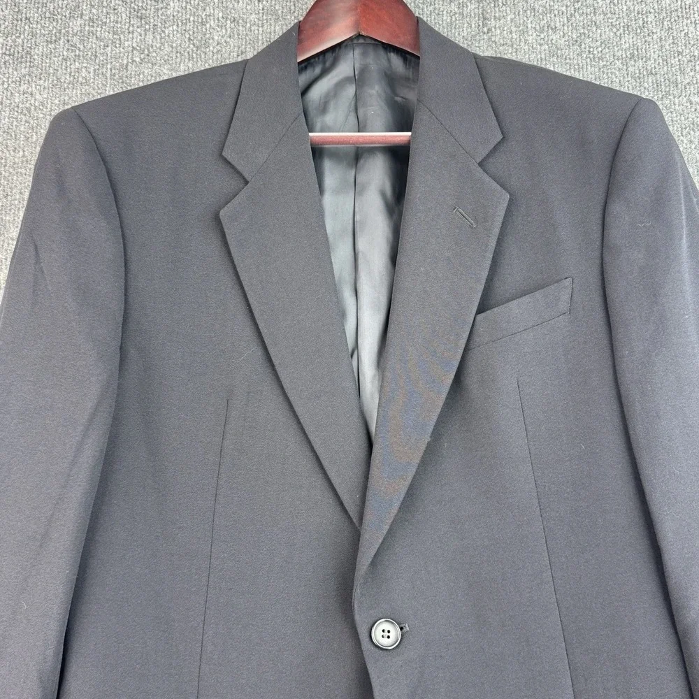 Armani Collezioni Sport Coat Blazer Men's 40R Black Wool Silk 1 Button Italy